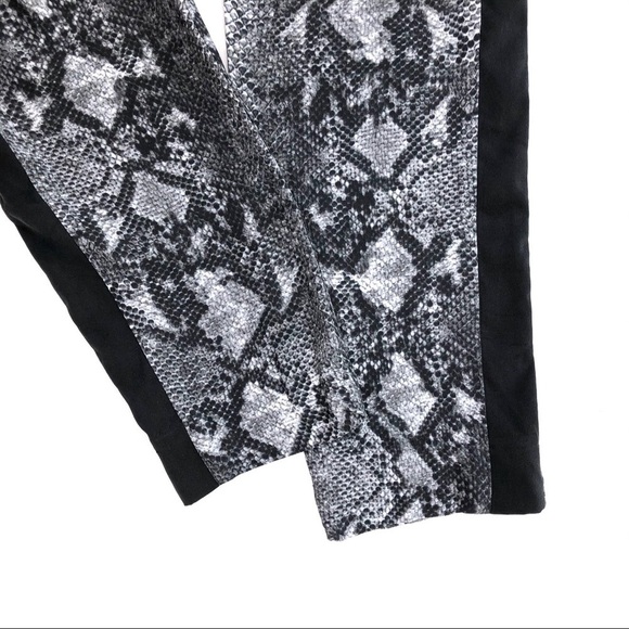 Rebecca Taylor snakeskin print track pants joggers black gray trousers pull-on 0 - Picture 6 of 15